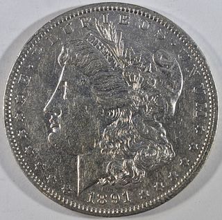 1891-O MORGAN DOLLAR AU MARKS