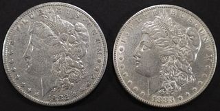 1882 & 1883 MORGAN DOLLARS