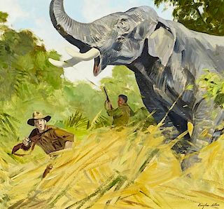 Douglas Allen (b. 1935) Charging Elephant