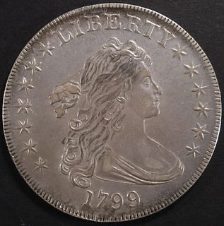 1799 DRAPED BUST DOLLAR CH AU