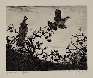 Aiden Lassell Ripley (1896-1969) Grouse and Wild Apple Tree