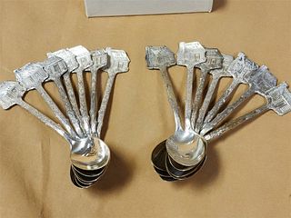 LOT 14 TOWLE'S LOG CABIN DEMITASSE SPPONS - SILVERPLATE