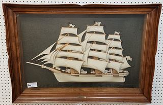 FRAMED TURNER WALL ACCESSORIES CLIPPER SHIP FLYING CLOUD SHADOW BX 29" X 41"