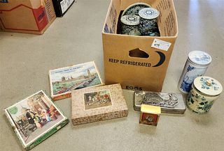 BX TINS AND 3 WOODEN JIG SAW PUZZLES