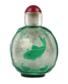 Old Peking Glass Art Deco Snuff Bottle