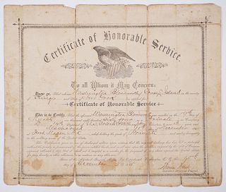Civil War Certificate US Colored Troops (USCT)