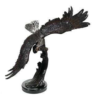 Eagle 40" Bronze Sculpture, after Moigniez