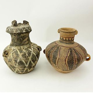 Two Chinese Neolithic Period (770-476) Gansu Yangshao Culture Pottery Vessels