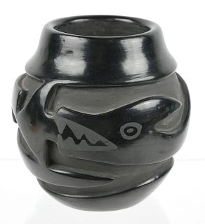 Santa Clara Pueblo Blackware Ceramic Vase
