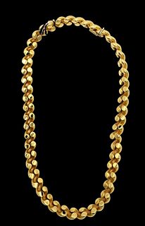 18 Karat Yellow Gold San Marco Link Necklace