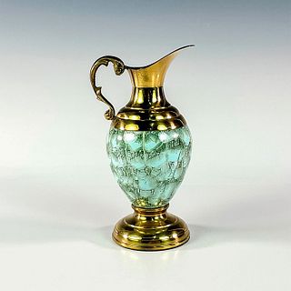 Distinctive Delft Brass Spout Mid-Century Modern Ewer Vase