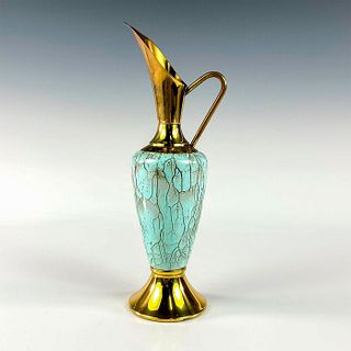 Mid-Century Delft Hand Painted Porcelain Pitcher Ewer Vase