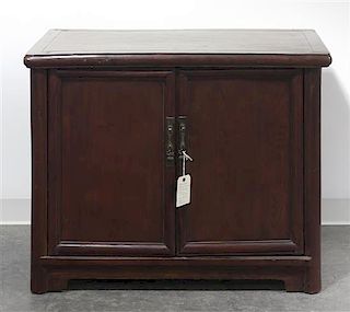 A Chinese Low Cabinet, Height 30 1/2 x width 38 x depth 21 1/2 inches.