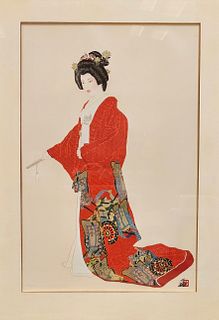 Geisha in Red 'Passion' by Hisashi Otsuka