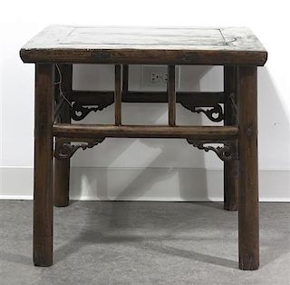 A Chinese Side Table, Height 21 1/2 x width 23 x depth 23 inches.