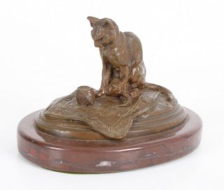 French Bronze Model of a Cat, Emmanuel Fremiet