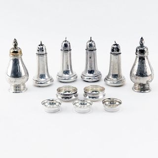 Eleven (11) Sterling Silver Salt or Pepper Shakers and Open Salts