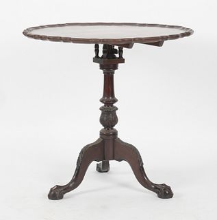 Chippendale Style Mahogany Tilt-Top Tea Table