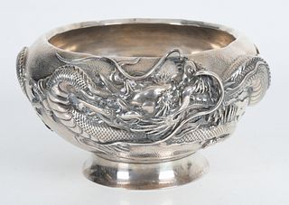 A Large Chinese Export Silver Bowl