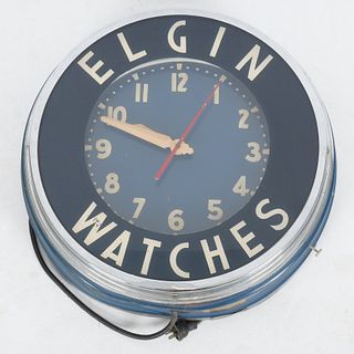 Elgin Watches Neon Advertising Wall Clock