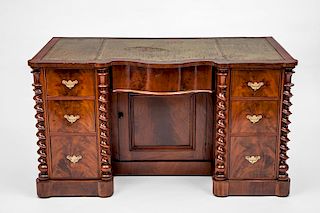 Early Victorian Mahogany Pedestal Desk