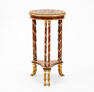 Louis XVI Style Gilt-Metal-Mounted Mahogany Side Table, 20th Century