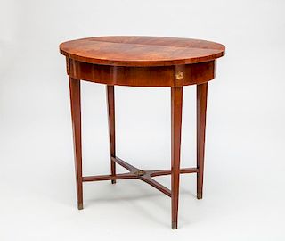 Swedish Neoclassical Style Mahogany Oval Side Table