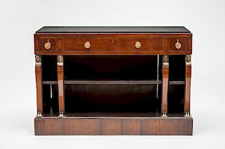 Continental Gilt-Metal-Mounted Mahogany Console Table