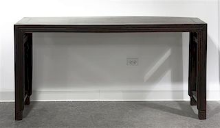 A Ming Dynasty Style Elm Console Table, Height 33 x width 65 1/2 x depth 15 inches.