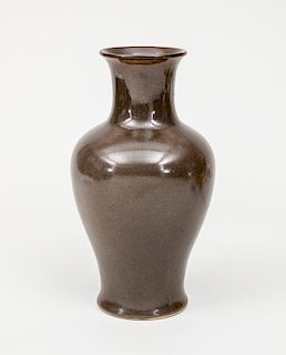 Modern Chinese Tea Dust-Glazed Pottery Vase