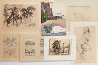 20th c. Cleveland School works on paper