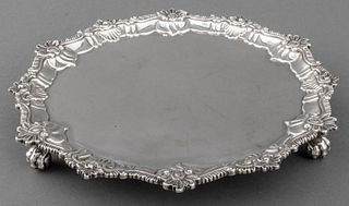 George III Sterling Silver Footed Salver, 1760