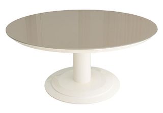 Modern White Lacquer Acrylic Top Dining Table