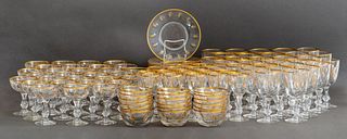 Large Gilt Crystal Table Service, 111 pieces