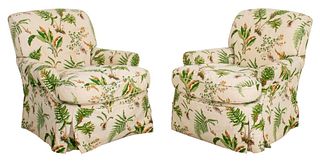 Parrish-Hadley Botanical Slipcovered Club Chairs 2