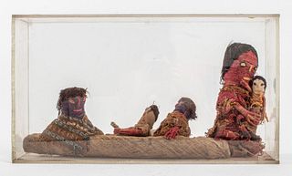Peruvian Chancay Cloth Dolls & Boat, 6