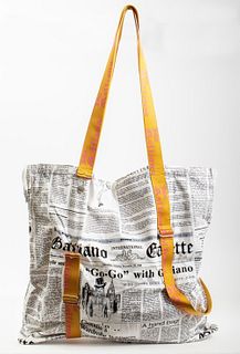 John Galliano Newsprint Oversized Bag