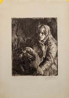Anders Leonard Zorn (1860-1920): Madonna (A Mother)