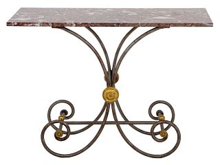 Neoclassical Wrought Iron Console / Baker Table