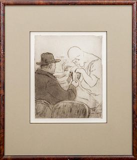 After Louis Auguste Mathieu Legrand (1863-1951): Woman with Monkey; Woman Sitting and Smoking; and Woman with Man in Hat, fro