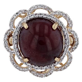 17.12ct Ruby and 0.90ctw White Topaz Ring
