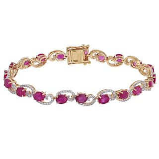 10.49ctw Ruby and 1.55ctw White Sapphire Bracelet