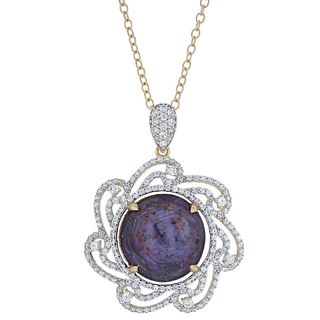 63.46ct Purple Sapphire and 4.37ctw White Sapphire Pendant