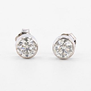 1.06ctw Diamond 14K White Gold Earrings