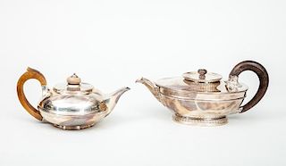 French Silver Teapot, in the Charles X Style, and a George IV Silver Teapot