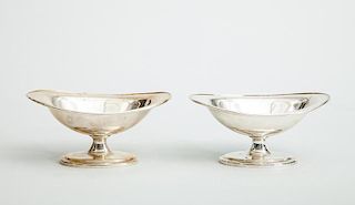 Pair of Weighted Silver-Plated Sweet Meat Compotes and a Nest of Four Chrome Cups