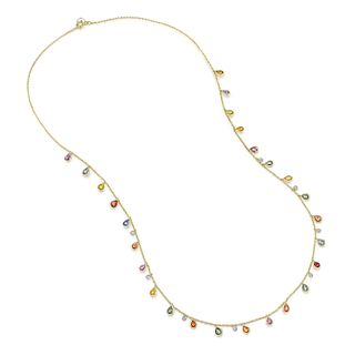 Diamond By the Yard Necklace with Sapphires