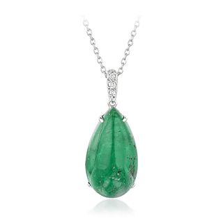 Emerald Pendant with Chain