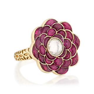Ruby and Diamond Gold Ring
