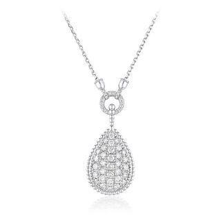 Diamond Droplet Pendant Necklace